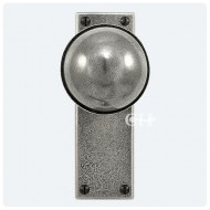Finesse Design Pewter Beamish Knobs on Plain Latch Backplate