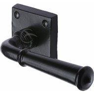 Square Black Period Lever Handles On Rose