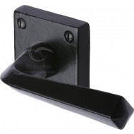 Square Black Contemporary Lever Handles On Rose