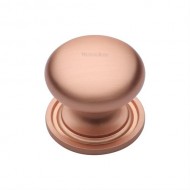 Victorian Round Cabinet Knobs On Rose Satin Rose Gold