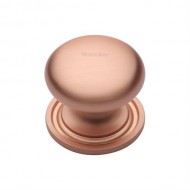 Victorian Round Cabinet Knobs On Rose Satin Rose Gold