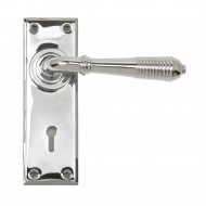 Anvil Regency Chrome Reeded Lever Handles On Keyhole Backplate