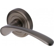 Sophia Designer Lever Handles on Rose in Matt Bronze