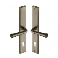 Colonial Multipoint Lever Handles 92mm in Antique Brass