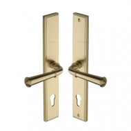 Colonial Multipoint Lever Handles 92mm in Satin Brass