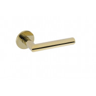 Fogarty Lever Handles On Rose in Raw Brass