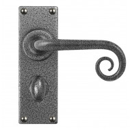 Stonebridge Curl Hand Forged Steel Levers On Bathroom Backplate