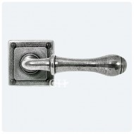 Finesse Pewter Derwent Lever Handles on Square Rose