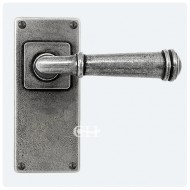 Finesse Pewter Durham Handles on Jesmond Latch Backplate