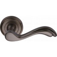 Lisboa Designer Lever Handles on Rose in Matt Bronze