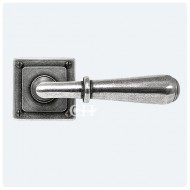 Finesse Pewter Fenwick Door Handles on Square Rose