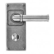 Finesse Design Pewter Wexford Lever Handles on Jesmond Bathroom Backplate