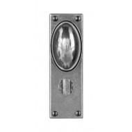Finesse Design Pewter Lincoln Knobs on Bathroom Backplate