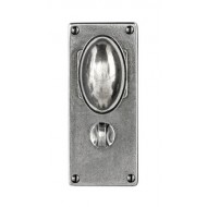Finesse Design Pewter Lincoln Knobs on Bathroom Backplate