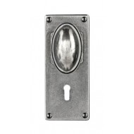 Finesse Design Pewter Lincoln Knobs on Keyhole Backplate