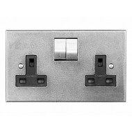 Finesse Design Pewter 2 Gang Switched Socket