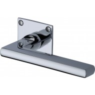 Trident Lever Handles on Slim Square Rose in Polished Chrome