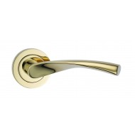 Verto Lever Handles on Rose PVD Brass