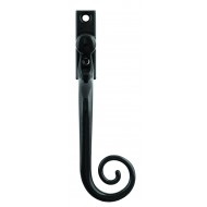 Cranked Locking Monkeytail Window Handles Traditional Black RH