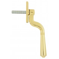 Cranked Locking Teardrop Window Handles Polished Brass