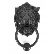 Lions Head Door Knocker in External Black