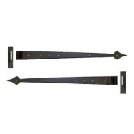 35" Hook and Band Hinges External Traditional Black