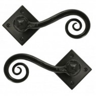 Monkeytail Lever Handles on Diamond Rose Black