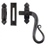 Shepherds Crook Casement Window Fasteners Black Beeswax RH