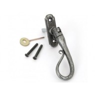 Locking Shepherds Crook Window Handle in Pewter LH