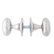 Polished Nickel Oval Mortice Door Knobs