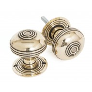 Aged Brass Half Reeded Door Knobs