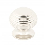 Reeded Cupboard Knob Polished Nickel