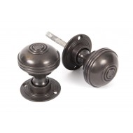 Aged Bronze Half Reeded Door Knobs