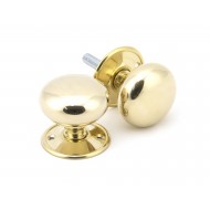 Polished Brass Mushroom Mortice or Rim Door Knobs