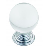 crystal and chrome cupboard knob