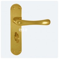 ibra brass bathroom lever handles on backplate