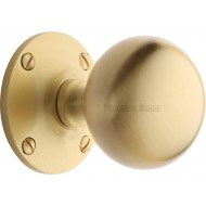 Westminster Large Victorian Knobs in Satin Brass