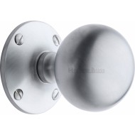 Westminster Large Victorian Knobs in Satin Chrome