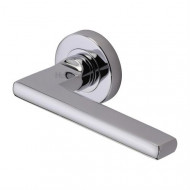 Trident Flat Lever Handles on Rose in Polished Chrome