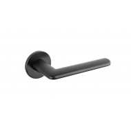 Bayliss Lever Handles On Rose in Matt Black