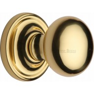 Hampstead Bun Door Knobs in Polished Brass