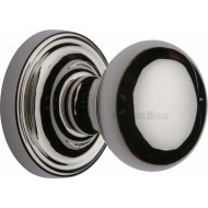 Hampstead Bun Door Knobs in Polished Nickel