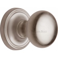 Hampstead Bun Door Knobs in Satin Nickel