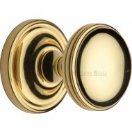 Whitehall Half Reeded Door Knobs in Polished Brass