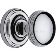 Whitehall Half Reeded Door Knobs in Polished Chrome