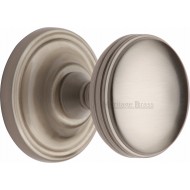 Whitehall Half Reeded Door Knobs in Satin Nickel