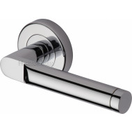 Celia Lever Handles on Rose in Polished Chrome