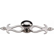 Cabinet Knobs On Decorative Backplate Polished Nickel