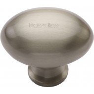 Victorian Oval Cabinet Knobs Satin Nickel