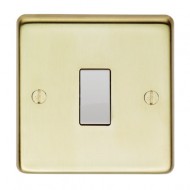 polished brass dp switch with white